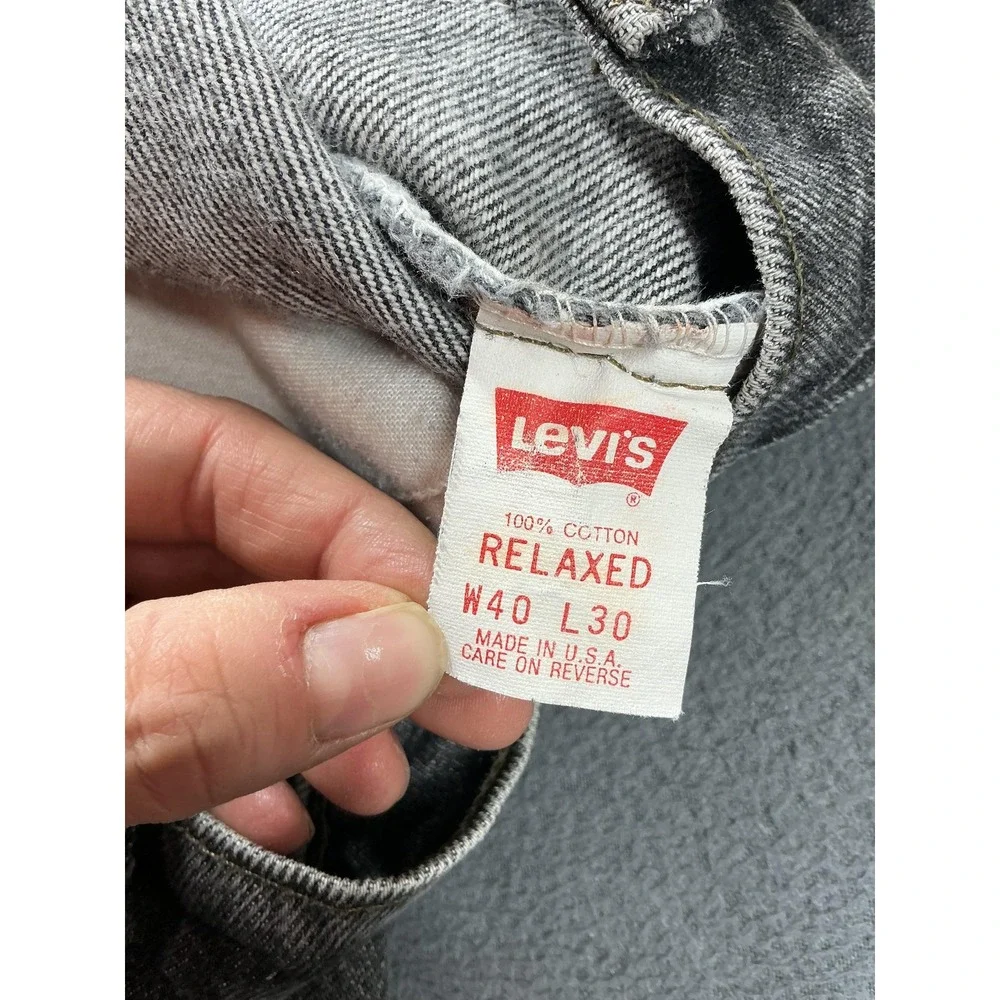 Levi's Jeans Mens 40x30 Gray Acid Wash Relaxed Straight Denim Cotton USA